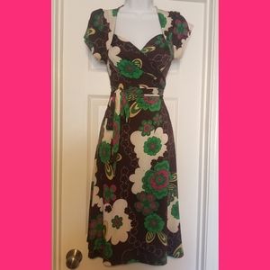 Karina Green/brown/pink"Pucci" sexy wrap dress